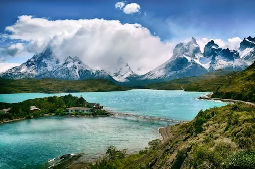 Aerial view of Latin America landscape